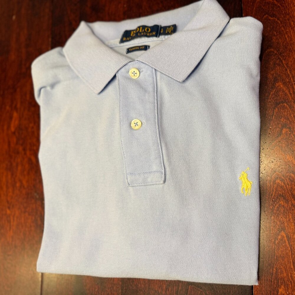 MENS POLO LIGHT BLUE SIZE L